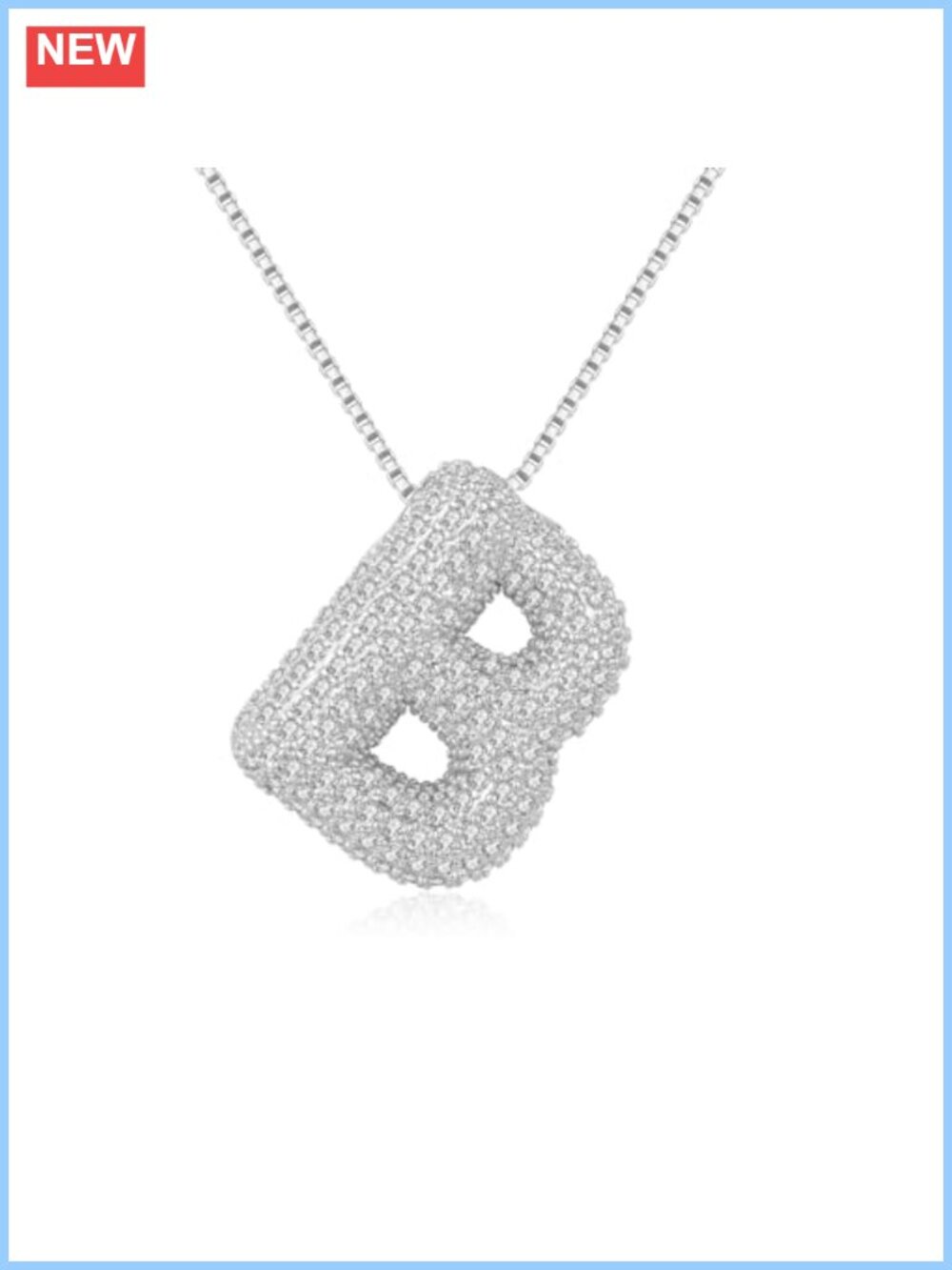 Gold Plated Initial Letter Pendant Necklace for Women, Zirconia Balloon